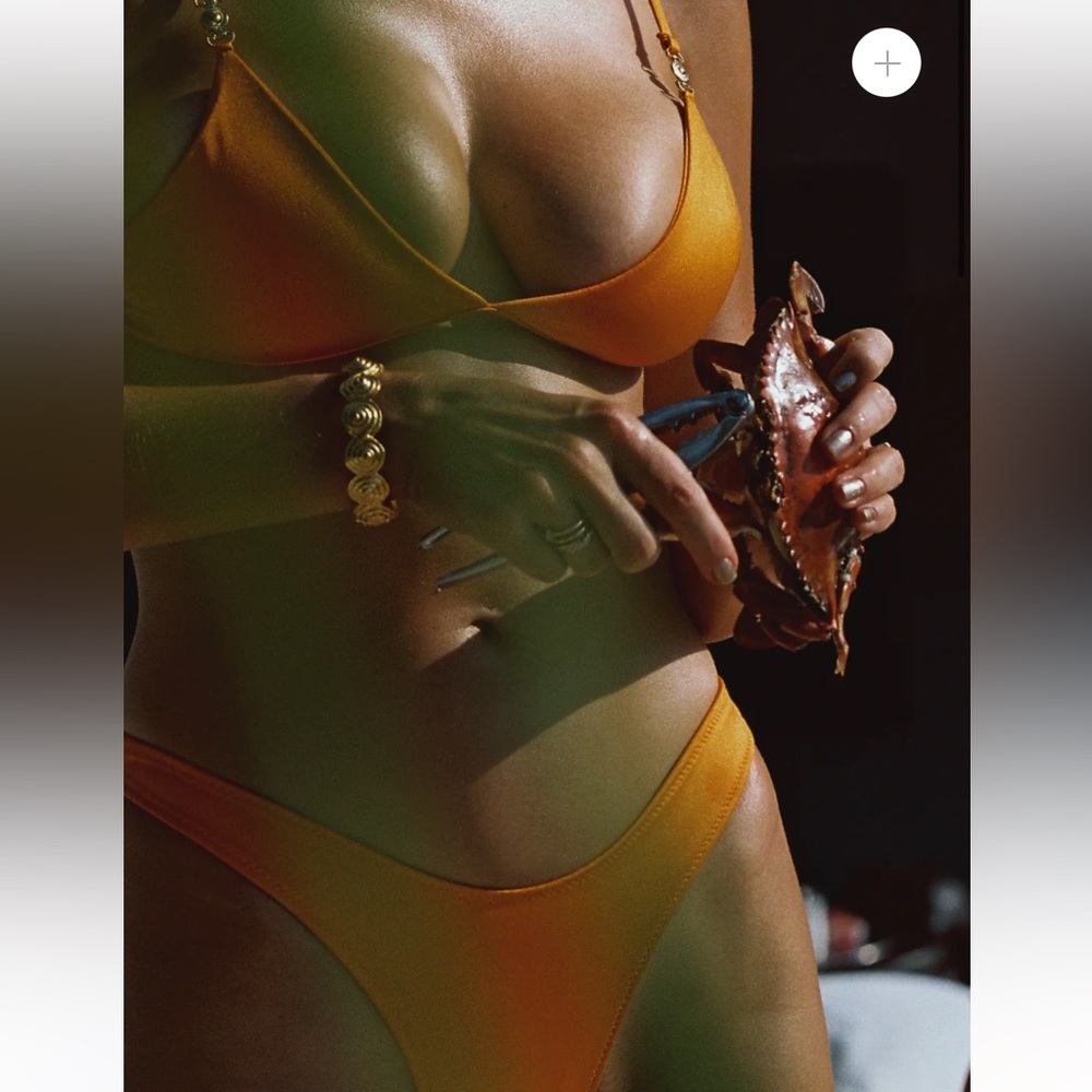 SOMMER SWIM ZITA AND JULIETTE TUMERIC BIKINI TOP AND BOTTOM SIZE SMALL